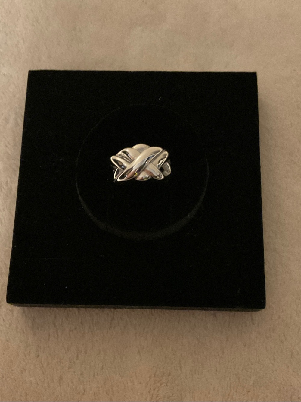 Polished Twisted Knot Ring - Silver